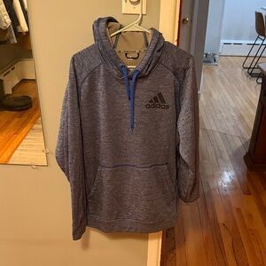 Adidas Men's Heathered Blue Hoodie